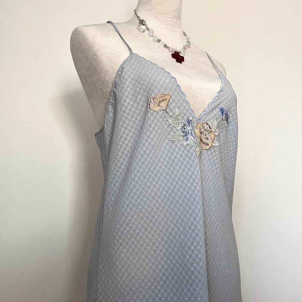 *SOLD* Val Mode Floral Blue Slip